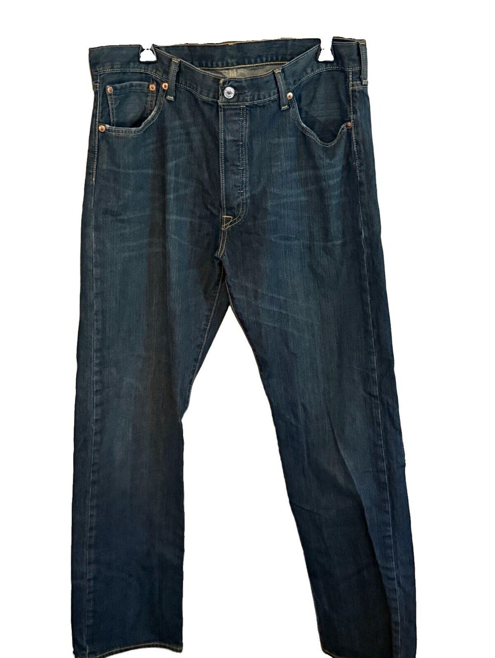 Levi's 501 Series Men's Dark Wash Blue Denim Straight Jeans Button Fly